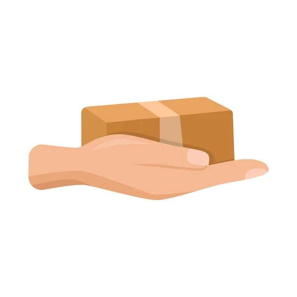 Vektor design av kartong och box logotyp. Webbelement av kartong och vektor ikon för hand för lager. — Stock vektor
