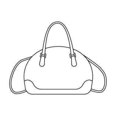 Torba vektör simgesi. Beyaz arkaplan çantasındaki ana vektör simgesi izole edildi.