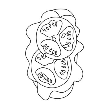 Tost vektörü simgesi. Taslak vektör simgesi beyaz arkaplan tostunda izole edildi.