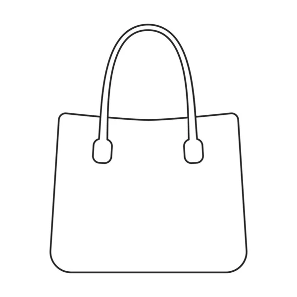 Icono de vector de bolsa. Icono de vector de contorno aislado en bolsa de fondo blanco. — Vector de stock