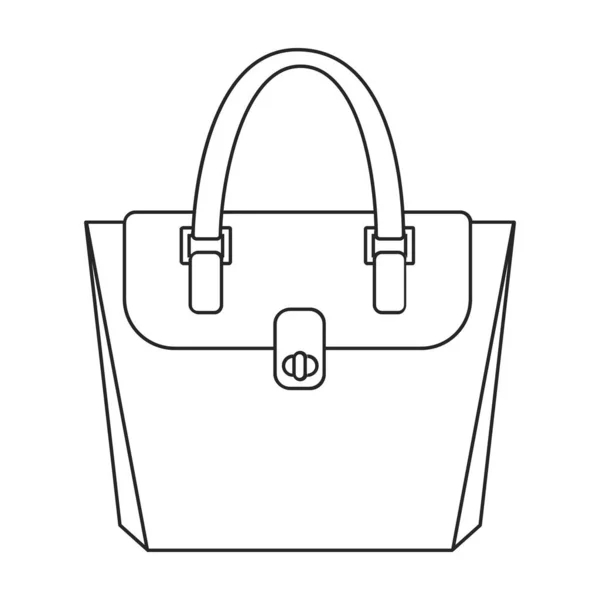 Icono de vector de bolsa. Icono de vector de contorno aislado en bolsa de fondo blanco. — Vector de stock