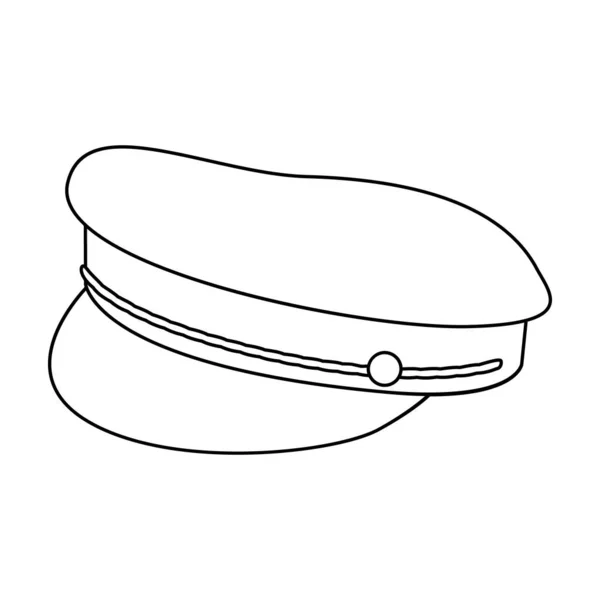 Icône vectorielle de casquette militaire.Décrivez l'icône vectorielle isolée sur fond blanc casquette militaire. — Image vectorielle