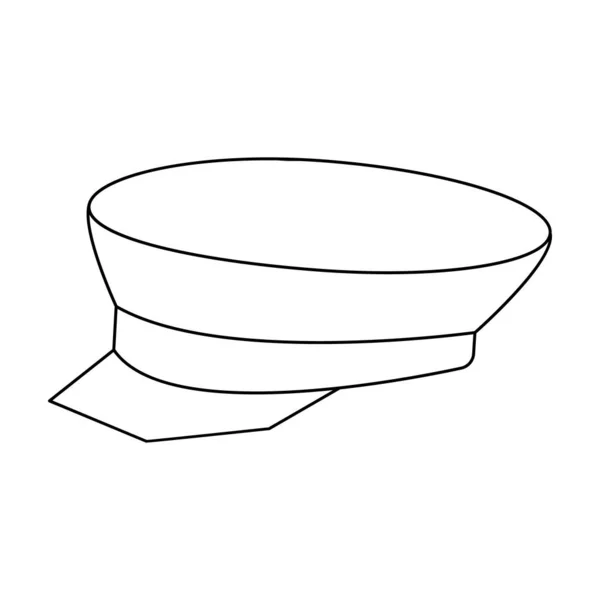 Militärische Mütze Vektor icon.Outline Vektor Symbol isoliert auf weißem Hintergrund militärische Mütze. — Stockvektor
