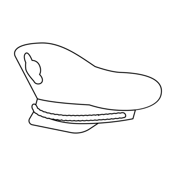 Icône vectorielle de casquette militaire.Décrivez l'icône vectorielle isolée sur fond blanc casquette militaire. — Image vectorielle