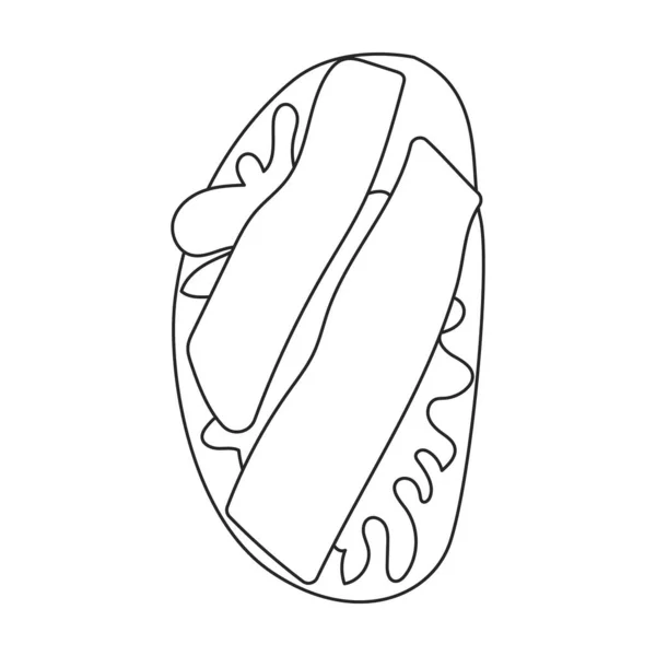 サンドイッチベクトルアイコン白い背景のサンドイッチに隔離されたアウトラインベクトルアイコン. — ストックベクタ