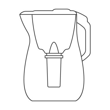 Filtreleme tankı vektör simgesi. Taslak vektör simgesi beyaz arkaplan filtreleme tankında izole edildi.