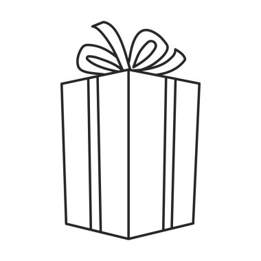 Hediye kutusu vektör simgesi. Taslak vektör simgesi beyaz arkaplan hediye kutusunda izole edildi .