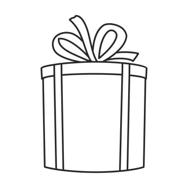 Hediye kutusu vektör simgesi. Taslak vektör simgesi beyaz arkaplan hediye kutusunda izole edildi .