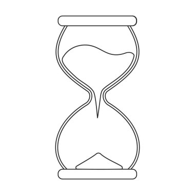 Kum Saati vektör simgesi. Beyaz arkaplan kum saatinde izole edilmiş ana vektör simgesi..