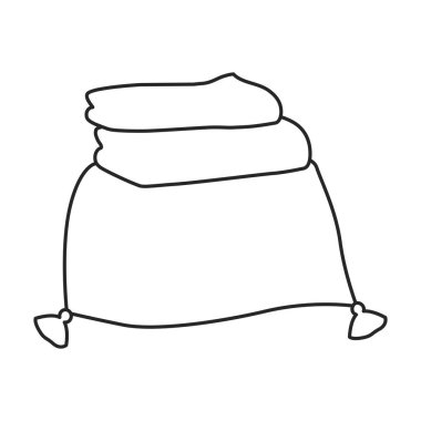 Havlu vektör simgesi. Taslak vektör simgesi beyaz arkaplan havlusunda izole edildi.