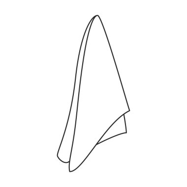 Havlu vektör simgesi. Taslak vektör simgesi beyaz arkaplan havlusunda izole edildi.