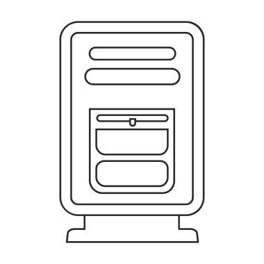 Posta kutusu vektör simgesi. Taslak vektör simgesi beyaz arkaplan posta kutusunda izole edildi.