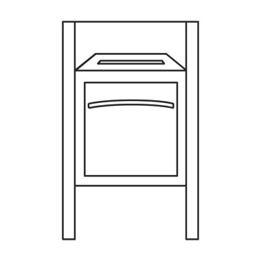 Posta kutusu vektör simgesi. Taslak vektör simgesi beyaz arkaplan posta kutusunda izole edildi.