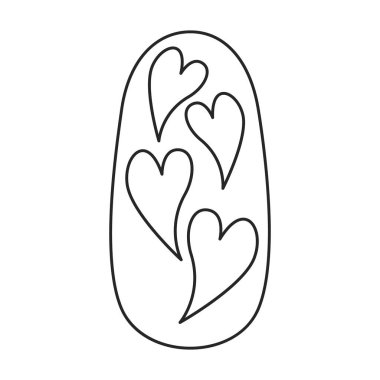 Manikür vektör simgesinin çivisi. Beyaz arka plan manikürünün tırnağında izole edilmiş dış hat vektör simgesi..