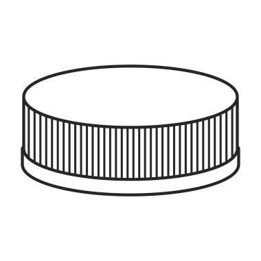 Cap şişe vektör simgesi. Taslak vektör simgesi beyaz arka plan kapağı şişesinde izole edildi.