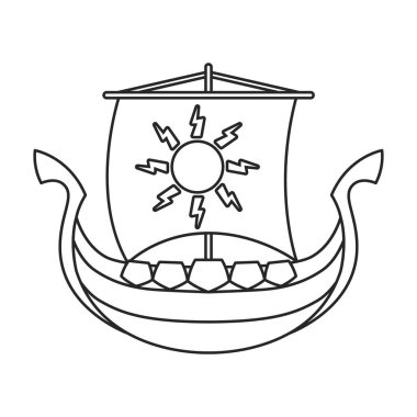 Gemi Viking vektör simgesi. Ana vektör simgesi beyaz arkaplan viking gemisinde izole edildi.