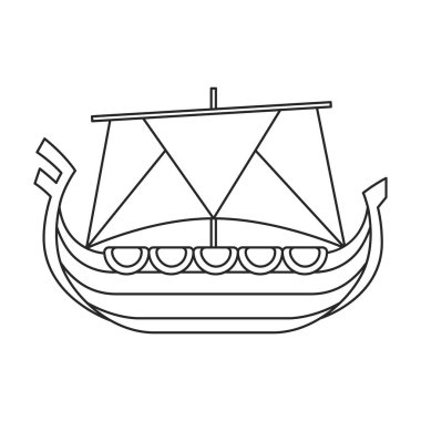 Gemi Viking vektör simgesi. Ana vektör simgesi beyaz arkaplan viking gemisinde izole edildi.