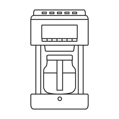 Kahve makinesi vektör simgesi. Taslak vektör simgesi beyaz arka plan kahve makinesinde izole edildi .