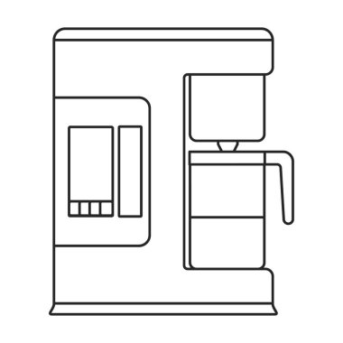 Kahve makinesi vektör simgesi. Taslak vektör simgesi beyaz arka plan kahve makinesinde izole edildi .