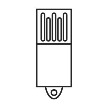 Usb vektör simgesi. Taslak vektör simgesi beyaz arkaplan kullanıcısında izole edildi.