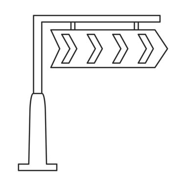 Yol işareti vektör simgesi. Taslak vektör yol işareti beyaz arkaplanda izole edildi .