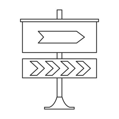 Yol işareti vektör simgesi. Taslak vektör yol işareti beyaz arkaplanda izole edildi .
