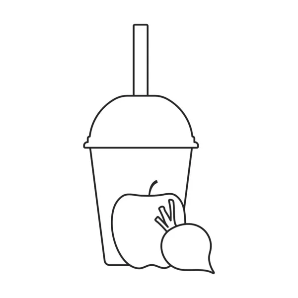 Fruit smoothie vetor icon.Outline vetor ícone isolado no fundo branco fruta smoothie. —  Vetores de Stock