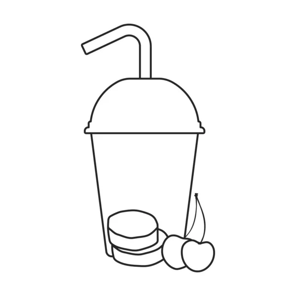 Fruit smoothie vetor icon.Outline vetor ícone isolado no fundo branco fruta smoothie. —  Vetores de Stock