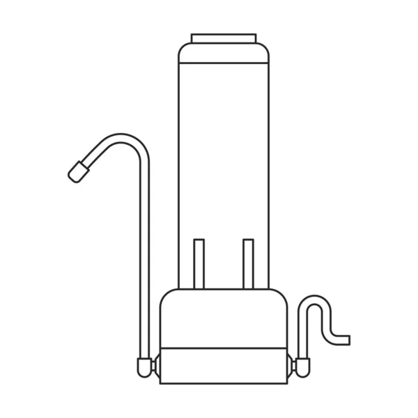 Icono del vector del tanque de filtración. Icono del vector del contorno aislado en el tanque de filtración de fondo blanco. — Vector de stock