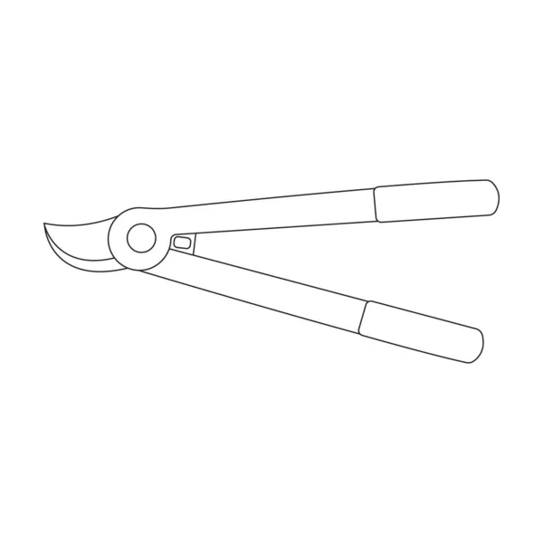 Значок вектора садовых ножниц. Иконка вектора контура изолирована на белом фоне садовых ножниц. — стоковый вектор
