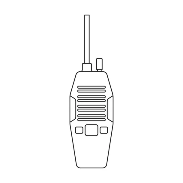 Icône vectorielle talkie walkie. Icône vectorielle contour isolé sur fond blanc talkie walkie. — Image vectorielle