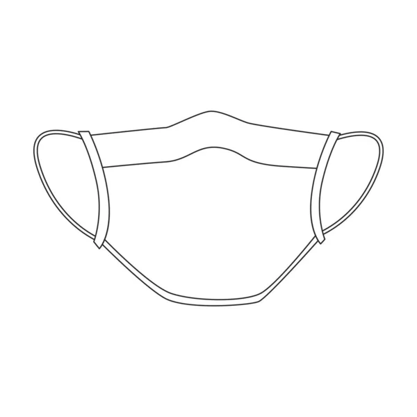 Ícone de vetor máscara médica icon.Outline vetor isolado em fundo branco máscara médica. — Vetor de Stock