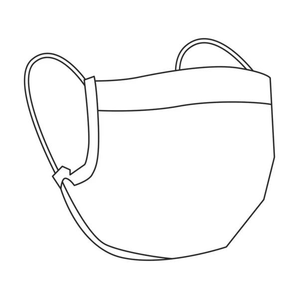 Medizinische Maske Vektor icon.Outline Vektor Symbol isoliert auf weißem Hintergrund medizinische Maske. — Stockvektor