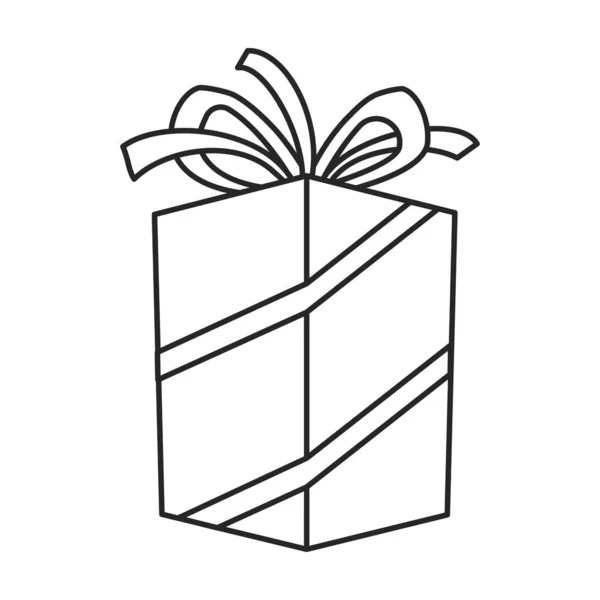 Navidad de la caja de regalo icono del vector icon.Outline aislado sobre fondo blanco Navidad de la caja de regalo. — Vector de stock