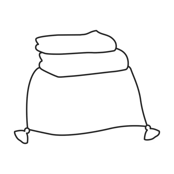 Icono de vector de toalla. Icono de vector de contorno aislado en toalla de fondo blanco. — Vector de stock
