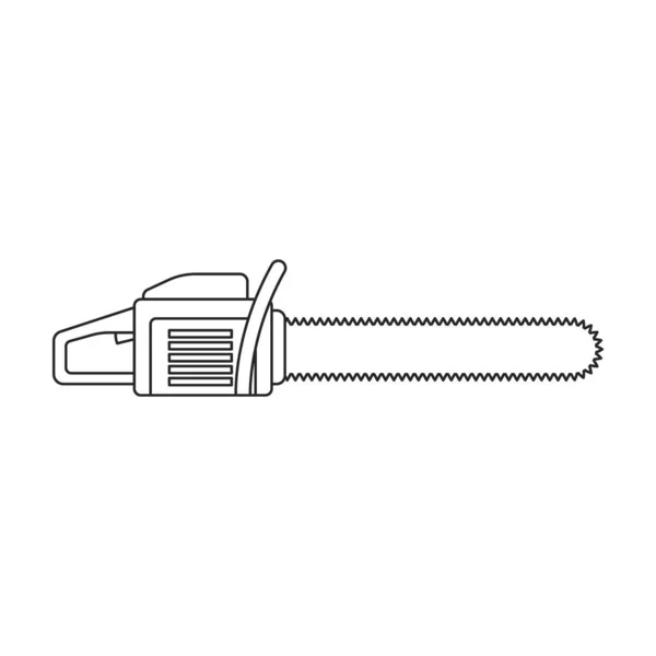 Chainsaw vetor icon.Outline vetor ícone isolado no fundo branco motosserra . — Vetor de Stock