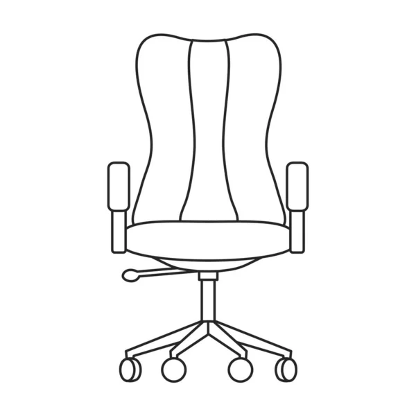 Krzesło ikony wektora mebli. Ikona wektora zarysu izolowana na białym krześle tła mebli . — Wektor stockowy