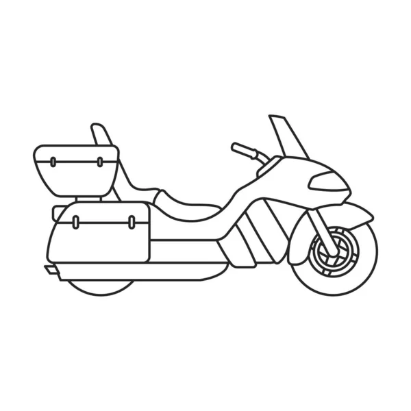 Motosiklet vektör simgesi. Beyaz arka plan motosiklet üzerinde izole edilmiş dış hat vektör simgesi. — Stok Vektör