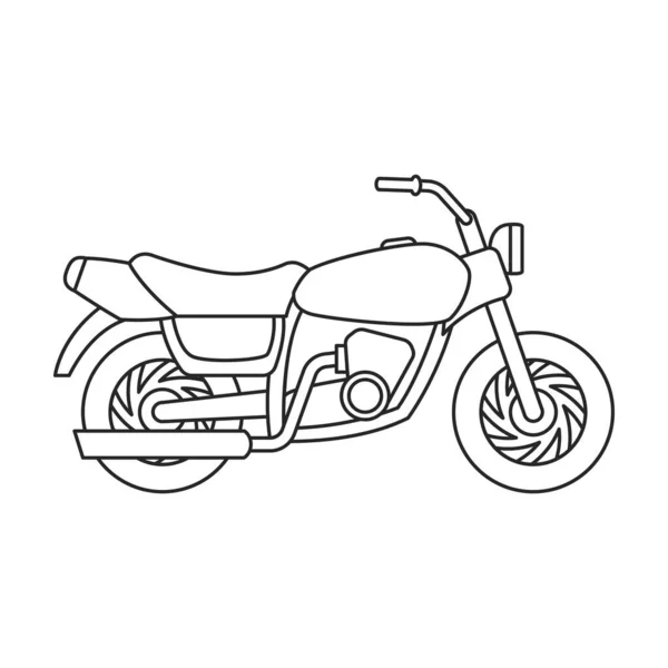 Icono de vector de motocicleta. Icono de vector de contorno aislado en motocicleta de fondo blanco. — Vector de stock