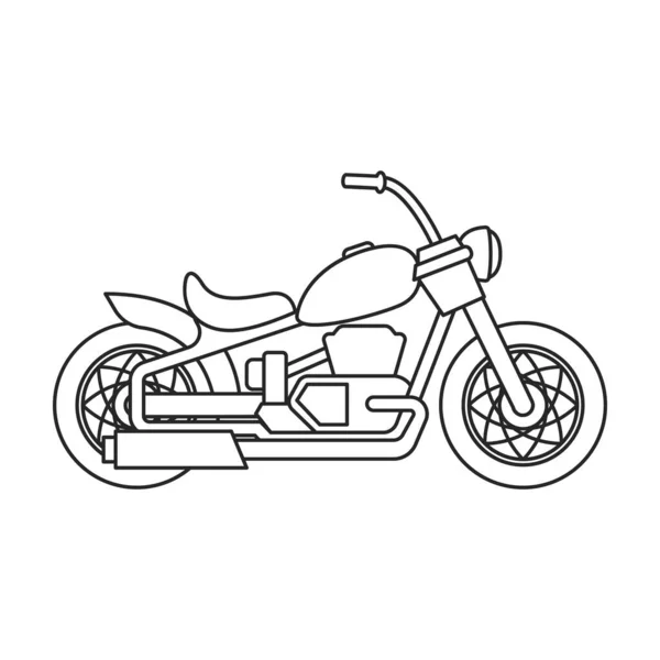 Ícone vetor motocicleta icon.Outline vetor isolado na motocicleta fundo branco. —  Vetores de Stock