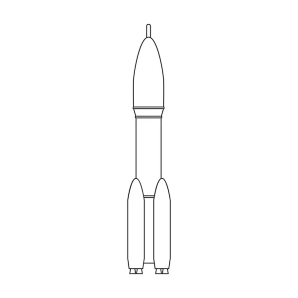 宇宙ロケットベクトルのアイコン概要白地ロケットに分離されたベクトルのアイコン. — ストックベクタ