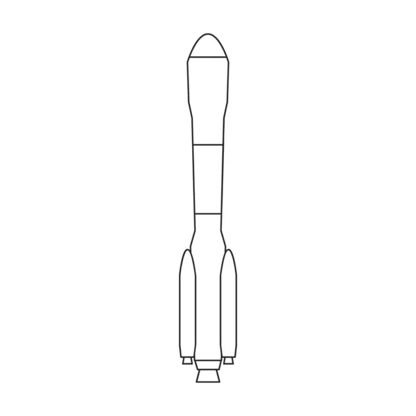 Space Rakete Vektor icon.Outline Vektor Symbol isoliert auf weißem Hintergrund Weltraumrakete. — Stockvektor