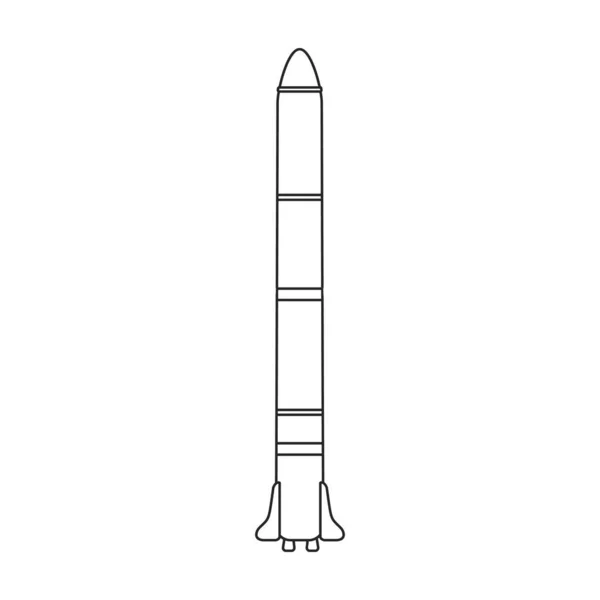 Icône vectorielle fusée spatiale.Décrivez l'icône vectorielle isolée sur fond blanc fusée spatiale. — Image vectorielle