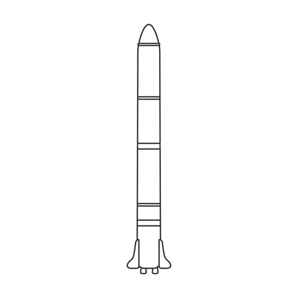 Icono de vector de cohete espacial. Icono de vector de contorno aislado en cohete espacial de fondo blanco. — Vector de stock