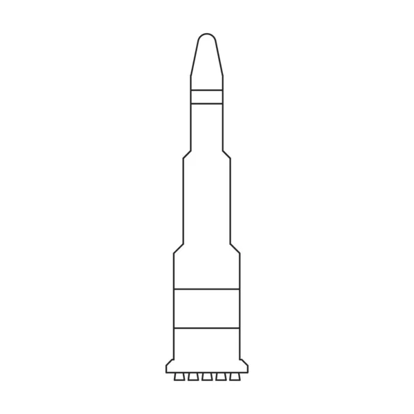 宇宙ロケットベクトルのアイコン概要白地ロケットに分離されたベクトルのアイコン. — ストックベクタ