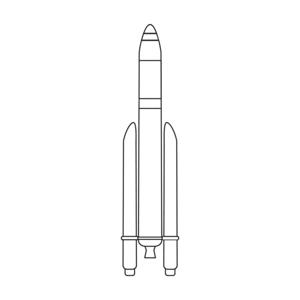 Uzay roket vektör simgesi. Beyaz arkaplan uzay roketinde izole edilmiş dış hat vektör simgesi. — Stok Vektör