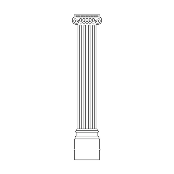 Columna icono de vector pilar. Icono de vector de contorno aislado en columna de fondo blanco pilar. — Vector de stock