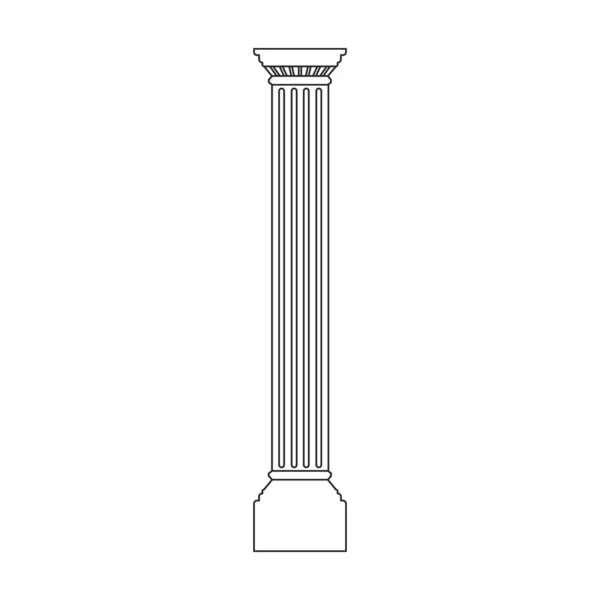 Columna icono de vector pilar. Icono de vector de contorno aislado en columna de fondo blanco pilar. — Vector de stock