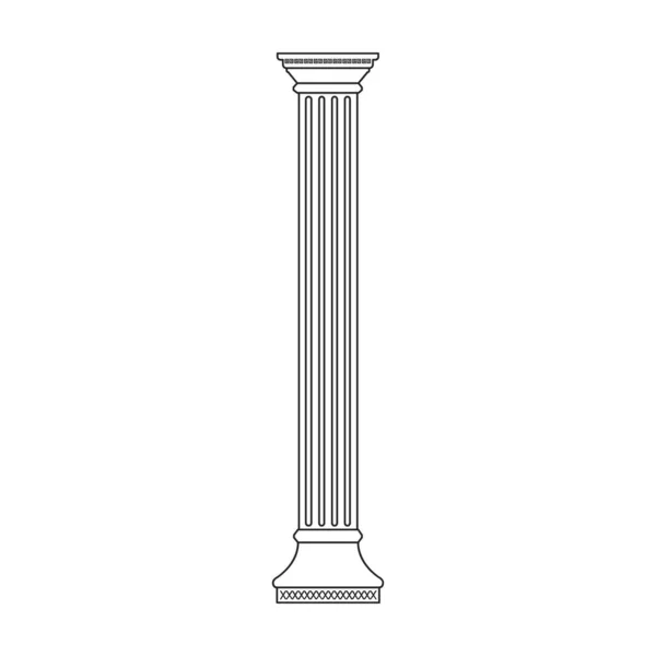 Icône vectorielle colonne pilier. Icône vectorielle de contour isolée sur colonne de fond blanc pilier. — Image vectorielle