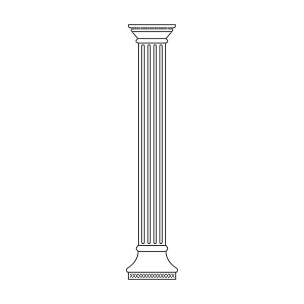 Значок вектора столбца столба. Иконка контура вектора, выделенная на столбце белого фона.